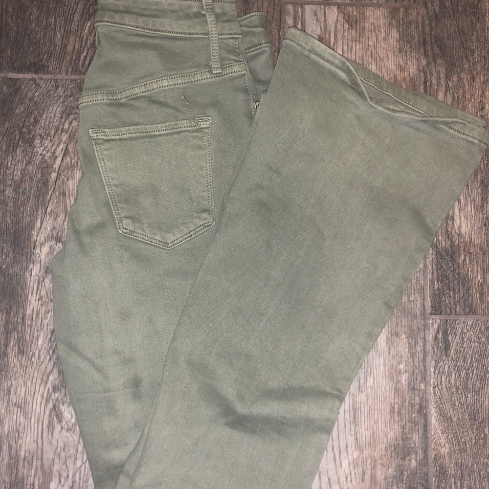 Green jeans size 2 Never worn